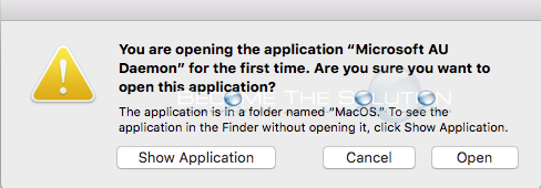 opening microsoft au daemon for the first time mac os